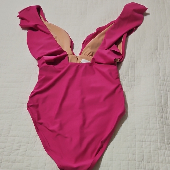 Pink Ruffled One-Piece Swimsuit - Picture 5 of 5